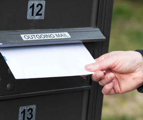 mailing probate documents through the outgoing mail slot